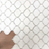 Arabesque Dolomite and Mother of Pearl Marble Mosaic