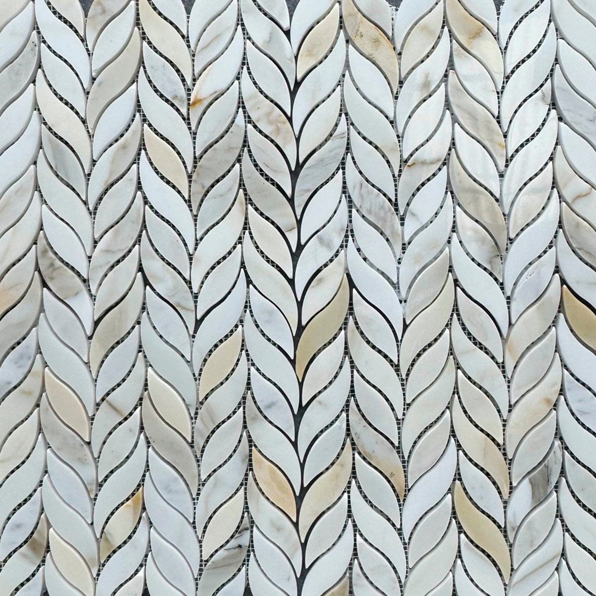 Calacatta Gold Polished Leaf Marble Mosaic