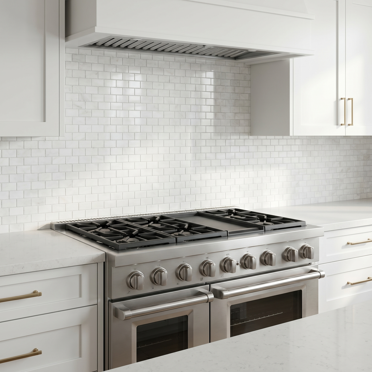 Thassos polished 2x4 marble mosaic - kitchen backsplash
