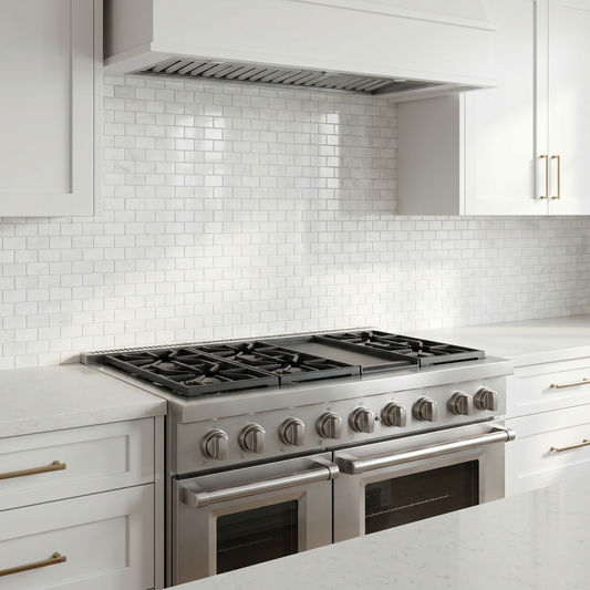 Thassos polished 2x4 marble mosaic - kitchen backsplash