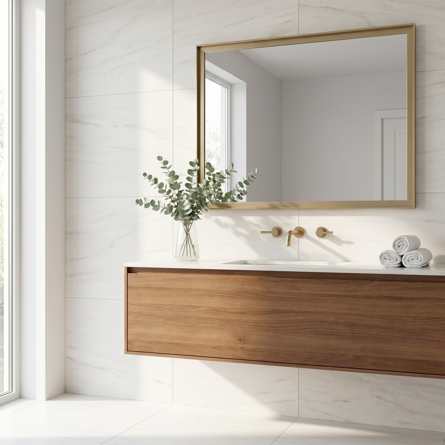 Dolomite honed 12x24 marble tile - bathroom wall