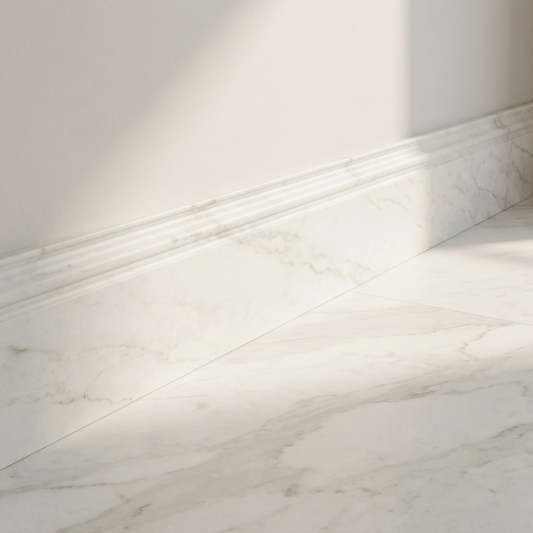 Dolomite honed base molding - hallway skirting