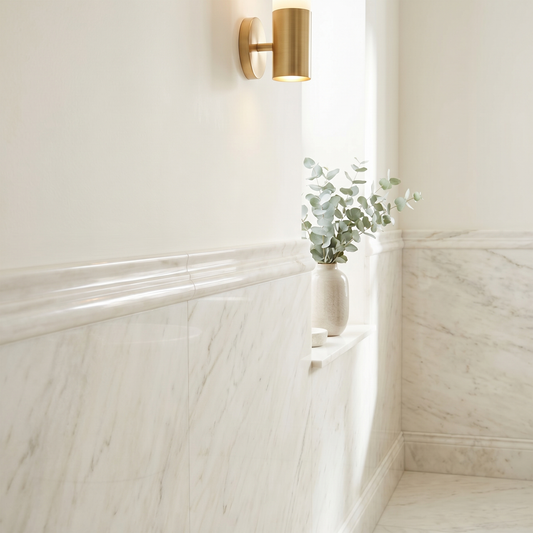 Dolomite polished chair rail molding - bathroom wall border