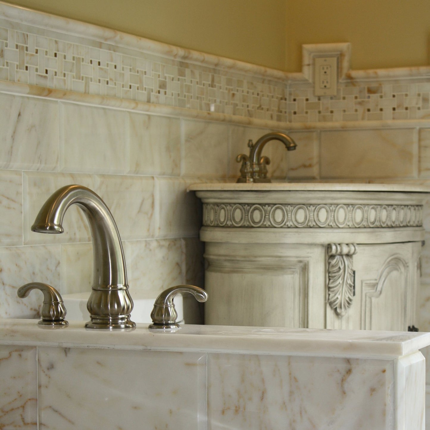 Afyon Sugar Polished 2"x4" Marble Mosaic BigAppleMarble.com