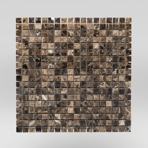 Dark Emperador Polished 5/8"x5/8" | Marble Mosaic | Square | BigAppleMarble.com