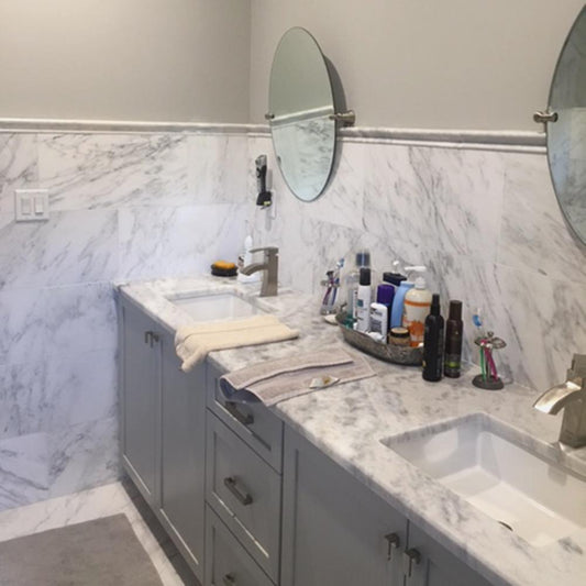 Oriental White/Eastern White Polished Chair Rail Marble Moulding BigAppleMarble.com