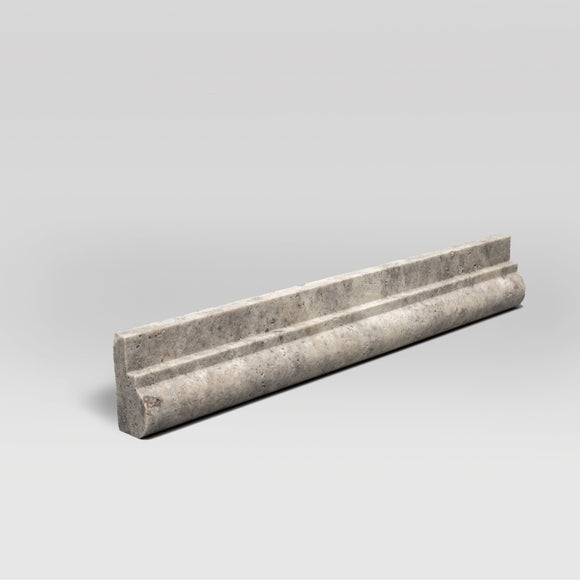 Silver Travertine Tumbled Honed Ogee1 Chair Rail Moulding - BigAppleMarble.com