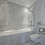 White Carrara Polished 18"x18" Marble Tiles BigAppleMarble.com