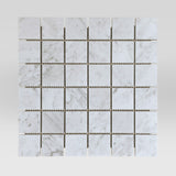White Carrara Polished 2"x2" Marble Mosaic