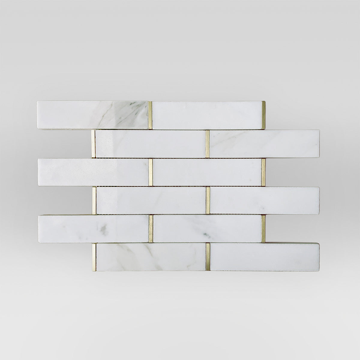 Calacatta Gold Brass Brick Mosaic