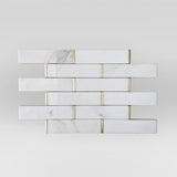 Calacatta Gold Brass Brick Mosaic