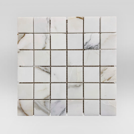 Calacatta Gold Polished 2"x2" Marble Mosaic