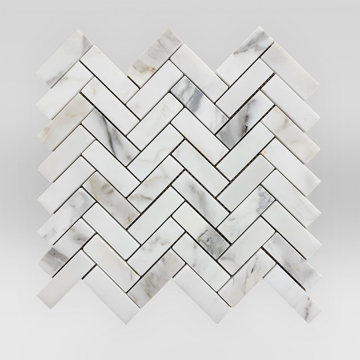 Calacatta Gold Honed Herringbone 1"x3" Marble Mosaic