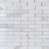 Calacatta Gold Brass Brick Mosaic