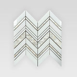 Chevron Design Thassos and Blue Celeste Marble Mosaic