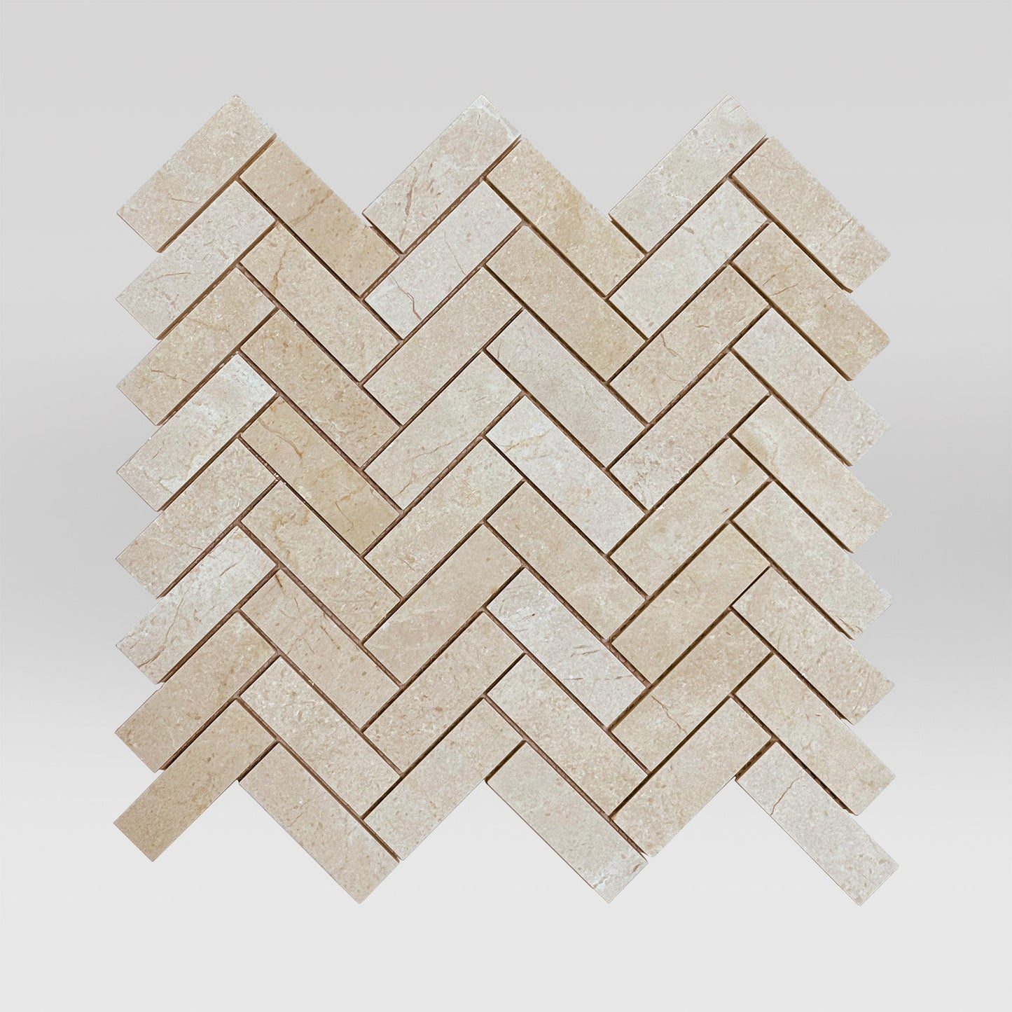 Crema Marfil Select Honed Herringbone 1"x3" Marble Mosaic