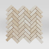 Crema Marfil Select Honed Herringbone 1"x3" Marble Mosaic