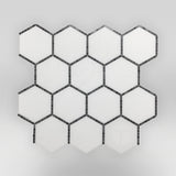 Hexagonal Thassos and Bardiglio Gray Marble Mosaic