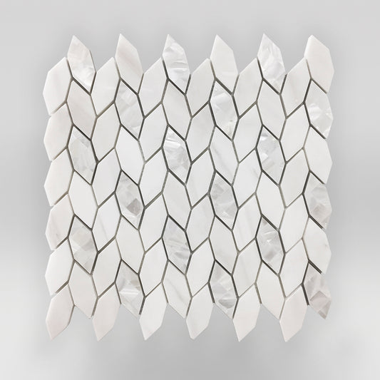 Leaf Dolomite and Mother of Pearl Marble Mosaic