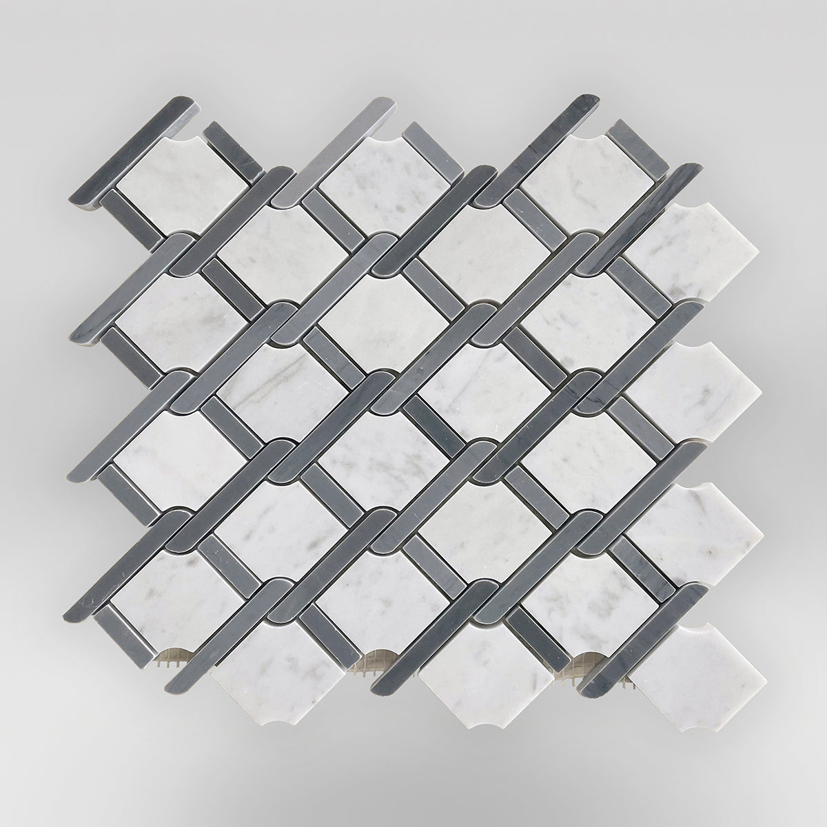 Link Carrara and Bardiglio Gray Marble Mosaic