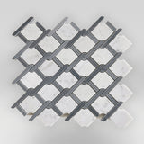 Link Carrara and Bardiglio Gray Marble Mosaic