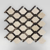 Link Crema Marfil and Dark Emperador Marble Mosaic