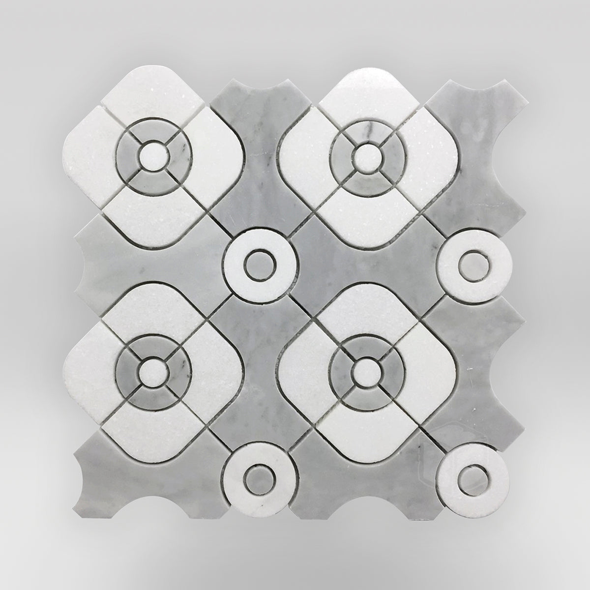Metro Gray and Thassos Marble Mosaic
