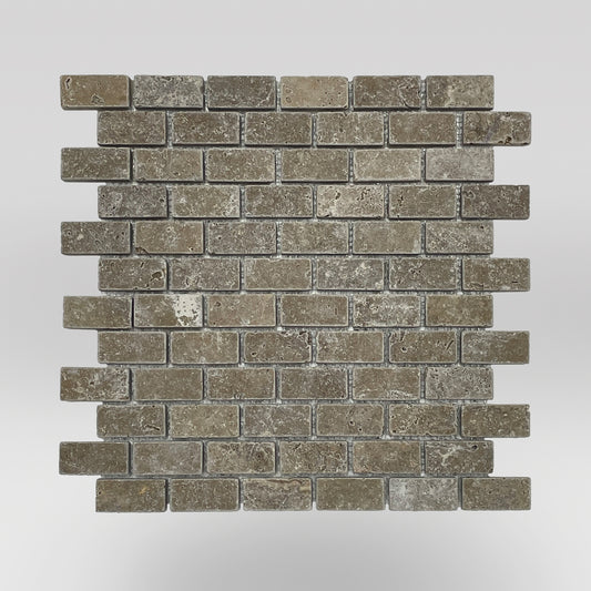 Noce Travertine Tumbled 1"x2" Mosaic