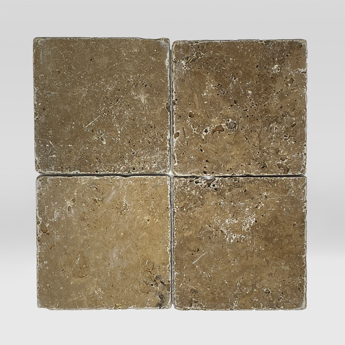 Noce Travertine Tumbled 4"x4" Tile