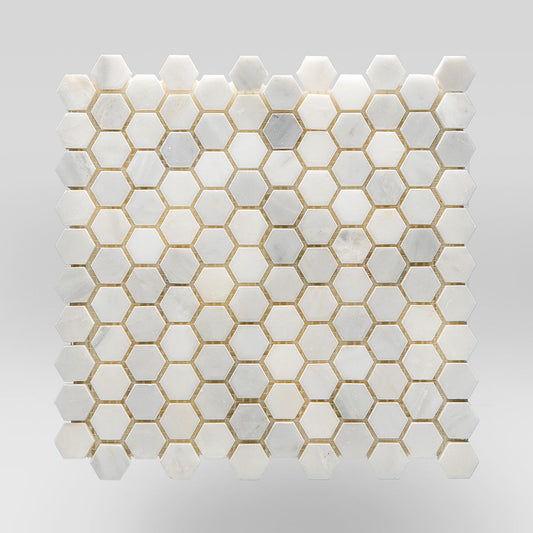 Oriental White/Eastern White Polished Hexagon 1" Mosaic Tile