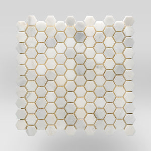 Oriental White/Eastern White Polished Hexagon 1" Mosaic Tile