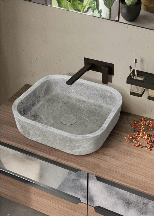 Tundra Grey Square Vessel Sink