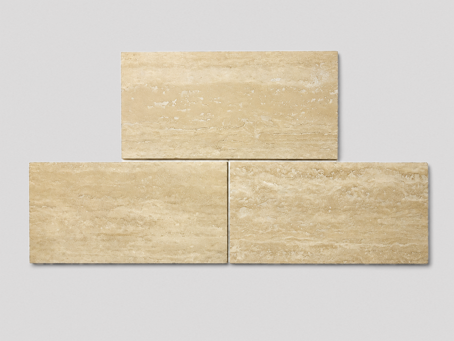 White Travertine Polished & Filled Vein Cut 6"x12" Tile