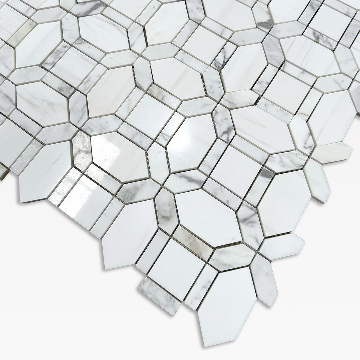 Calacatta Gold and Dolomite Waterjet Mosaic