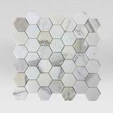 Calacatta Gold Honed Hexagon 2" Marble Mosaic