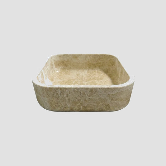 Patara Beige Square Vessel Sink