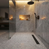 Bardiglio 5/8 marble mosaic shower floor