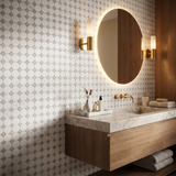 Clover Design Thassos Blue Celeste bathroom feature wall