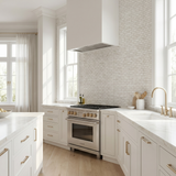 Dolomite polished 2x4 marble mosaic - kitchen backsplash