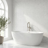 Thassos honed 2x2 marble mosaic - bathroom feature wall