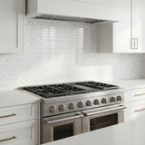 Thassos polished 2x4 marble mosaic - kitchen backsplash