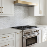 White Carrara honed 2x4 marble mosaic - kitchen backsplash