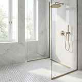 White Carrara honed 5/8 marble mosaic - walk-in shower floor