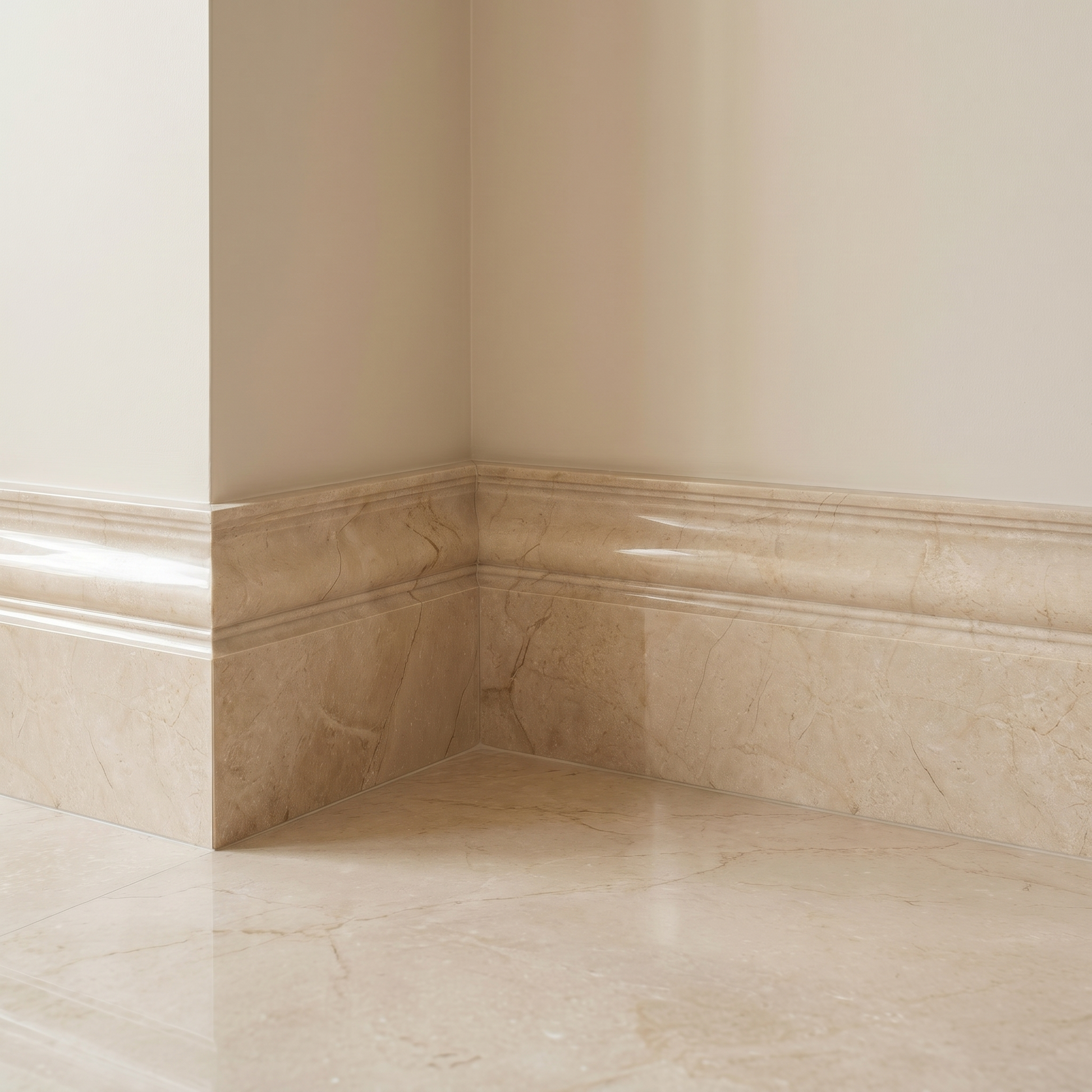 Bursa Beige polished base molding - bedroom skirting