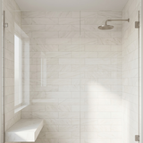 Dolomite honed 4x12 marble plank tile - shower wall