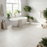 Dolomite honed 6x12 marble plank tile - bathroom floor