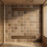 Noce travertine tumbled 1x1 mosaic - shower floor