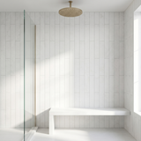 Thassos honed 3x12 white marble tile - shower wall