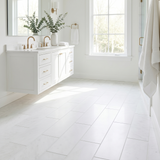 Thassos honed 6x12 white marble tile - bathroom floor
