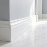 Thassos honed white marble base molding - hallway skirting